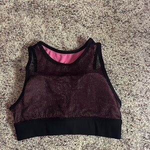 Stylish Black and Pink Sports Bra